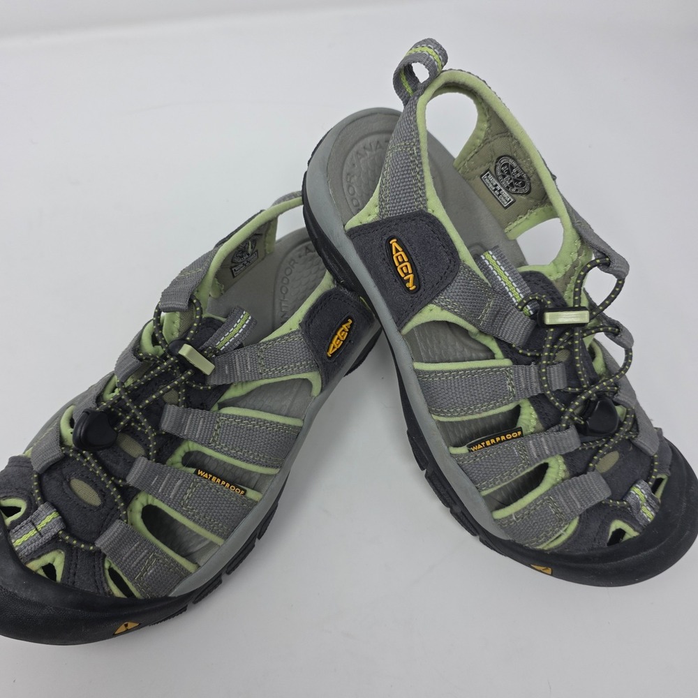 KEEN Newport H2 Water Sandals Mens 6.5 Green Gray Closed Toe Drawstring Hiking